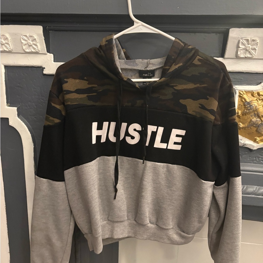 Hustle Camouflage and Gray Men's Sweater